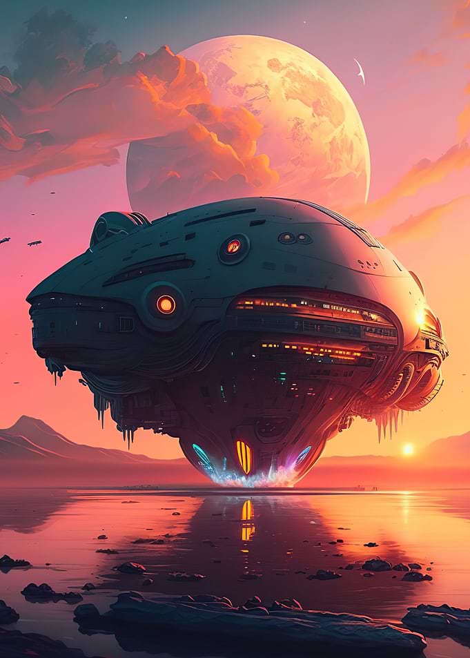 Spaceship sunset