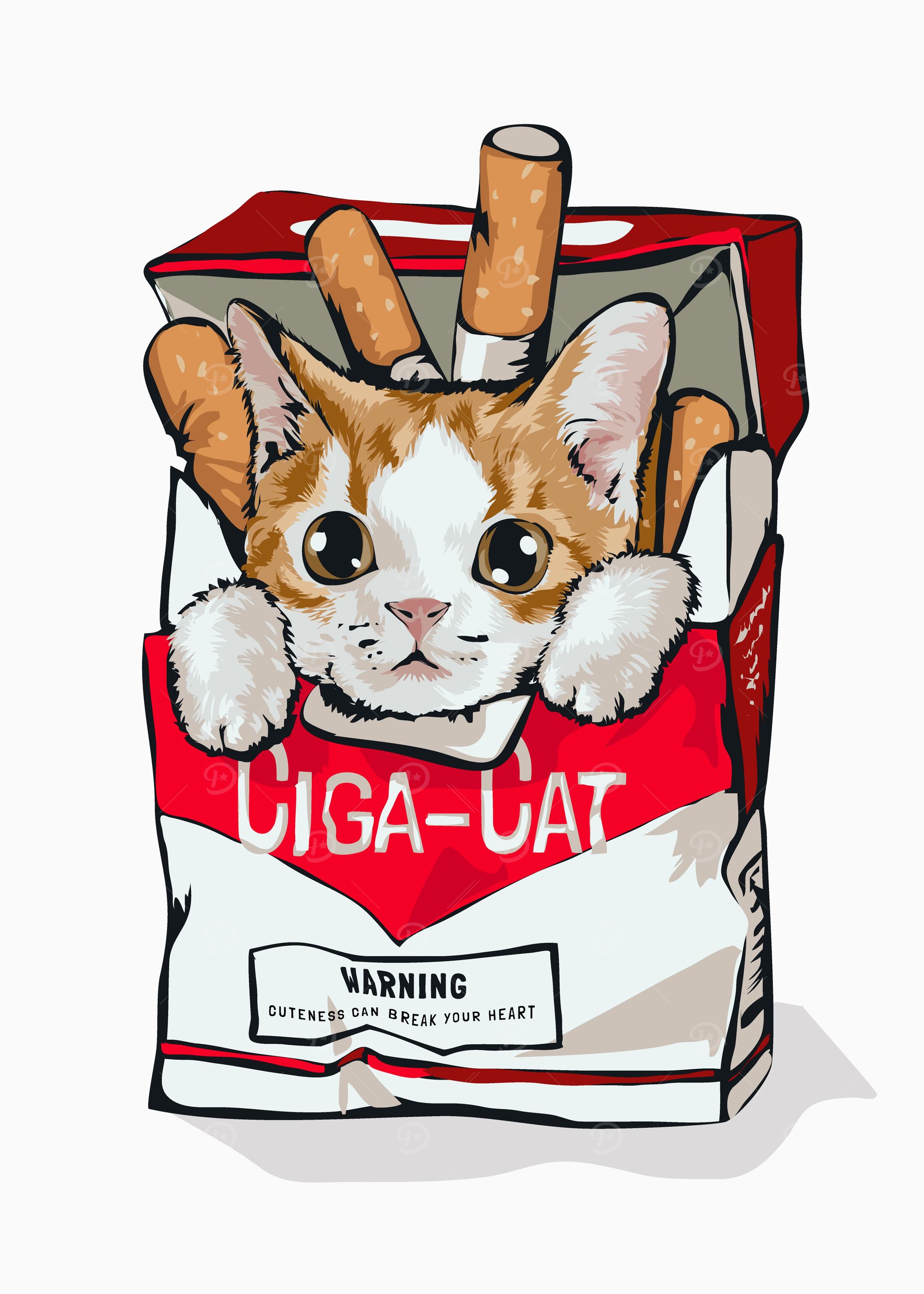 Funny Cat Ciga Cat