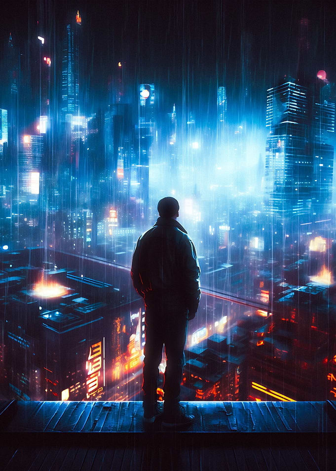 Hero Watching Over City