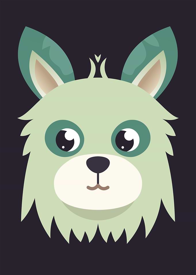 GREEN FOX CUTE FACE