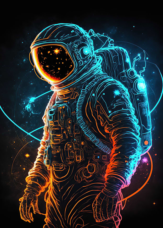 Neon astronaut