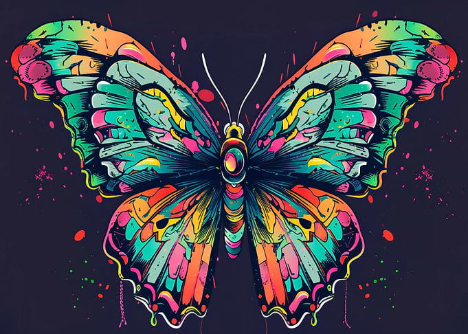 Cartoon colorful butterfly