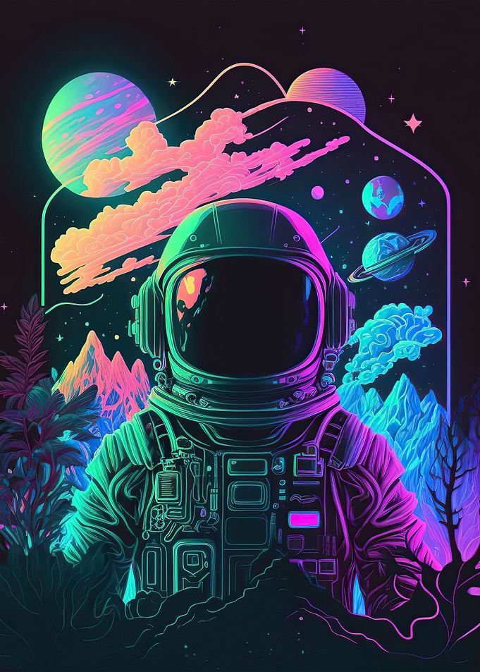Neon astronaut
