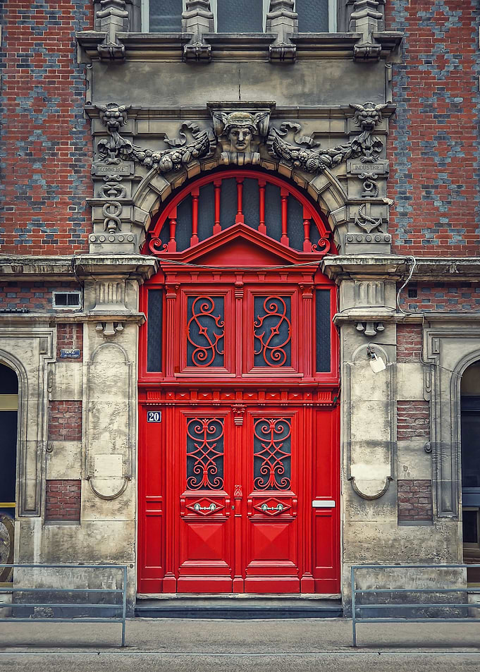 Vintage red door