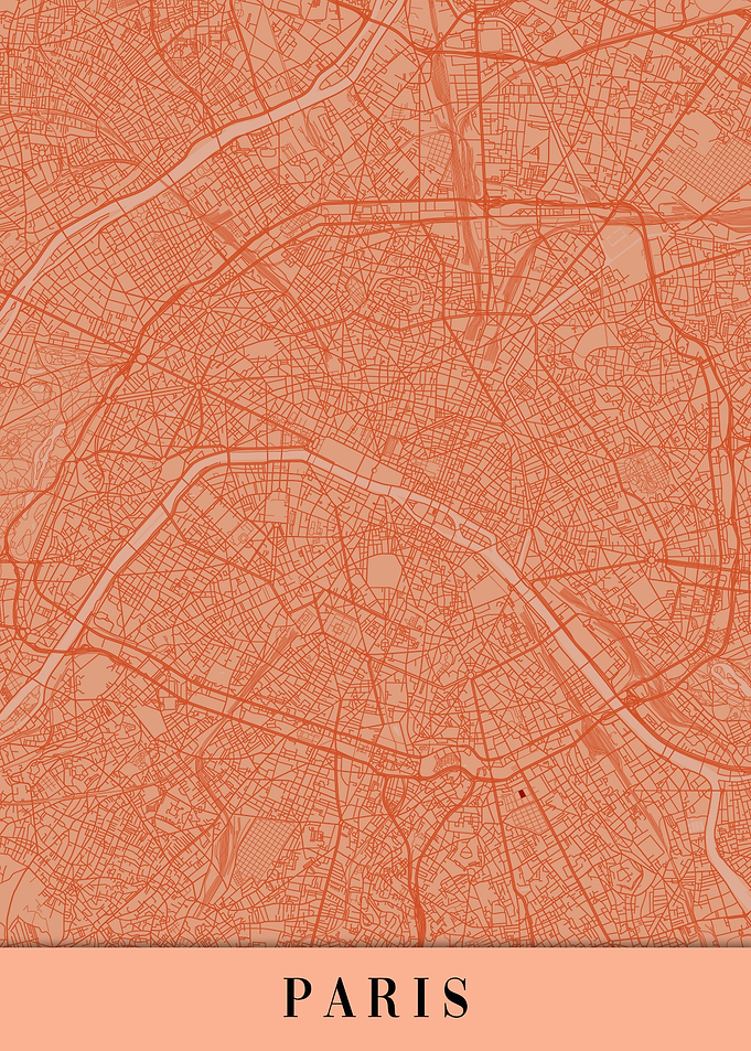 Paris Orange Map
