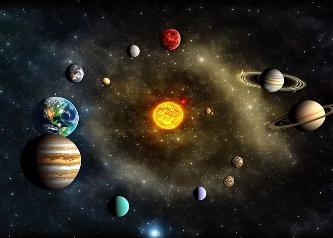 Solar system neon