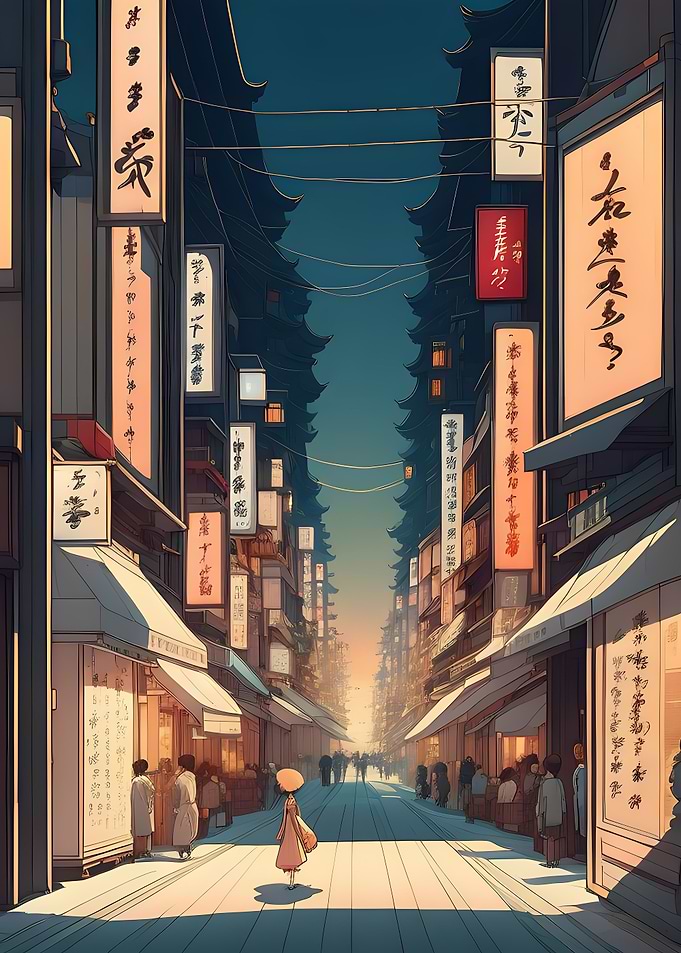 Old city street market