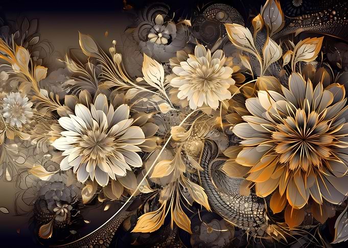 Golden floral background