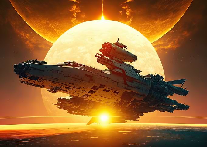 Spaceship sunset