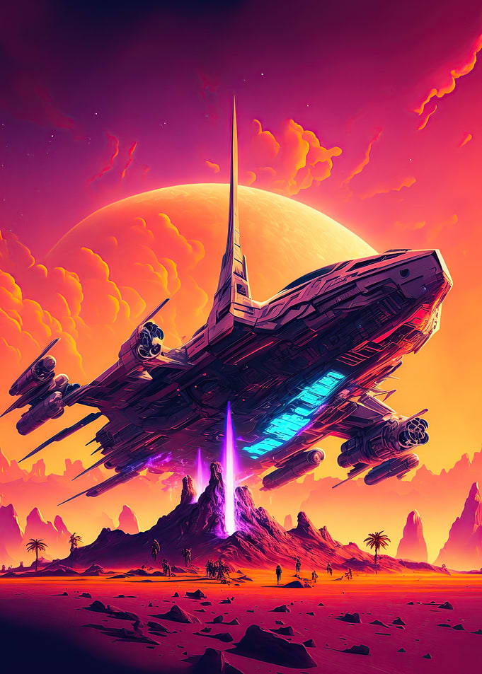 Spaceship sunset