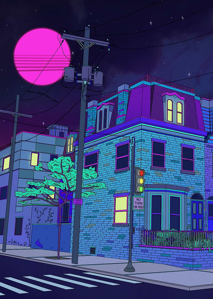 City buildings at night