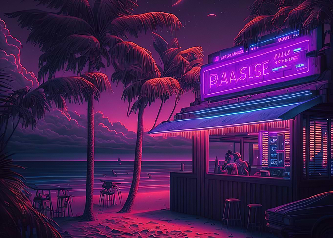 Outdoor Bar Beach Neon