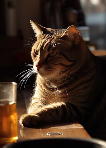 Cat in a bar