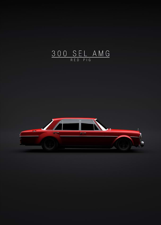 Mercedes 300 SEL AMG Red