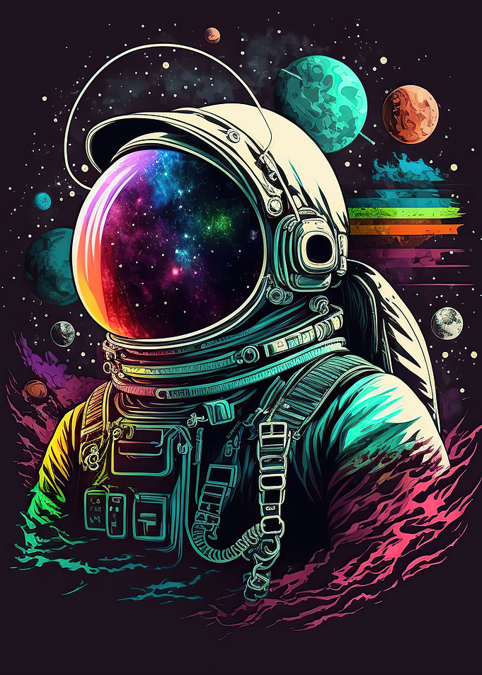 Neon astronaut