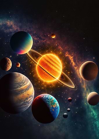 Solar system neon
