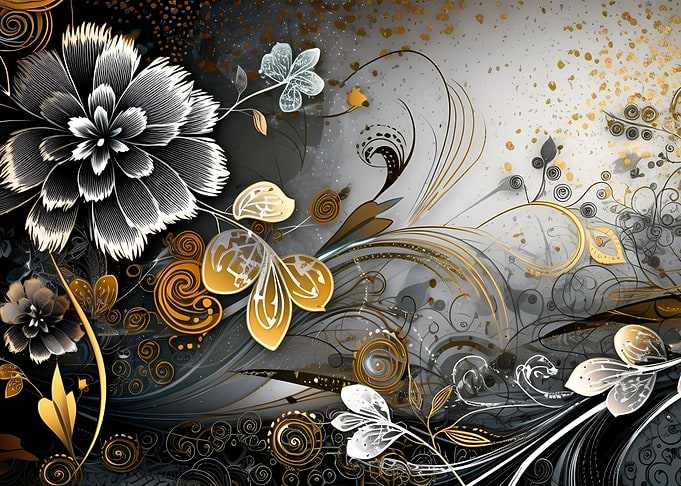 Golden floral background