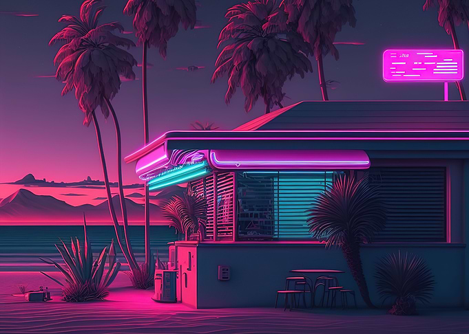 Outdoor Bar Beach Neon