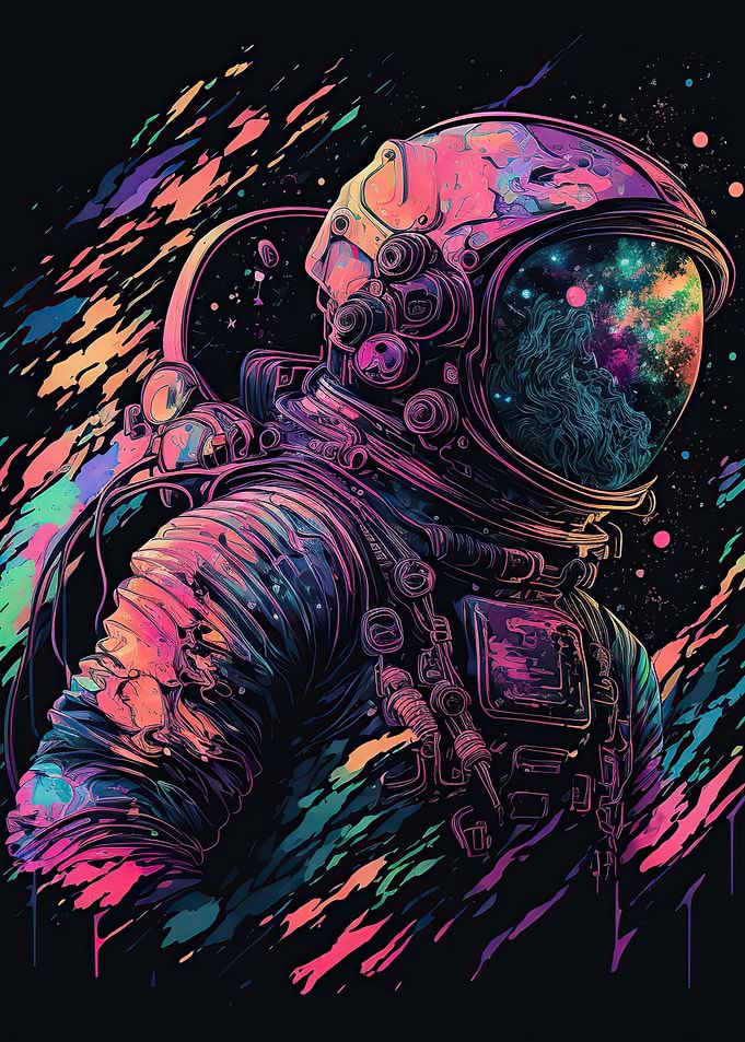 Neon astronaut