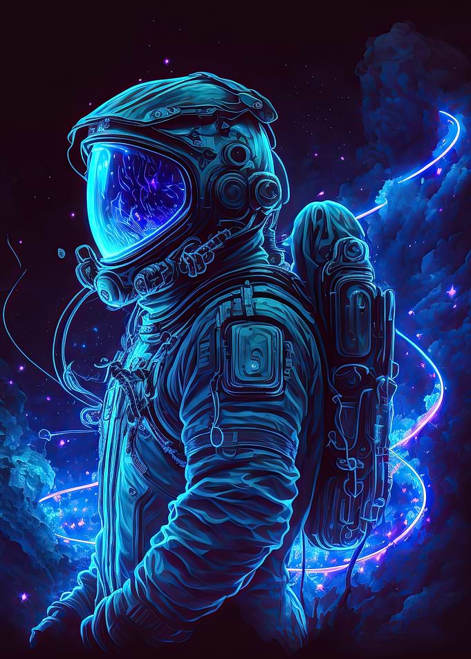 Neon astronaut