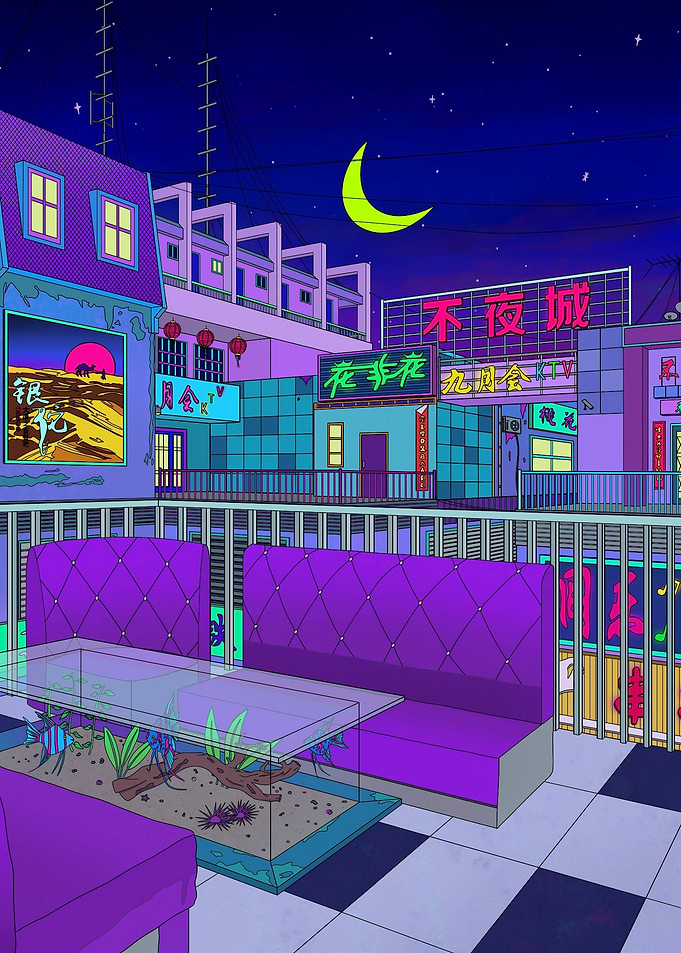Cyberpunk rooftop