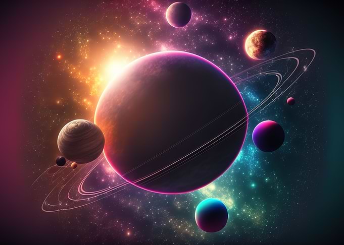 Solar system neon