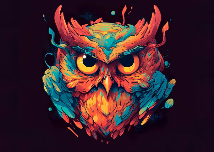 Cartoon style of owl