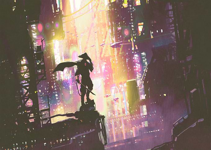 Cyber Futuristic samurai