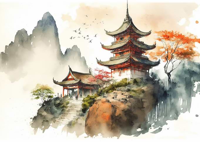Japan mountain river