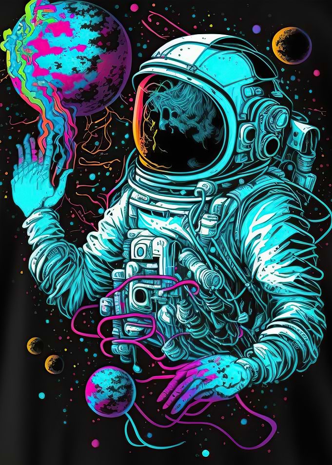 Neon astronaut