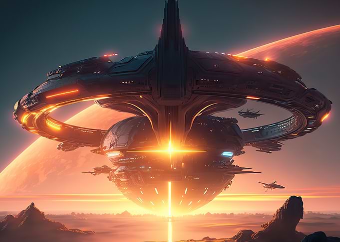 Spaceship sunset