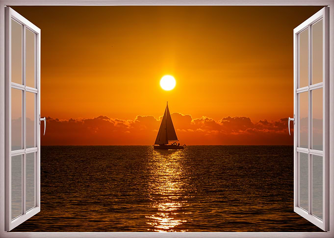 Window view landscape sea