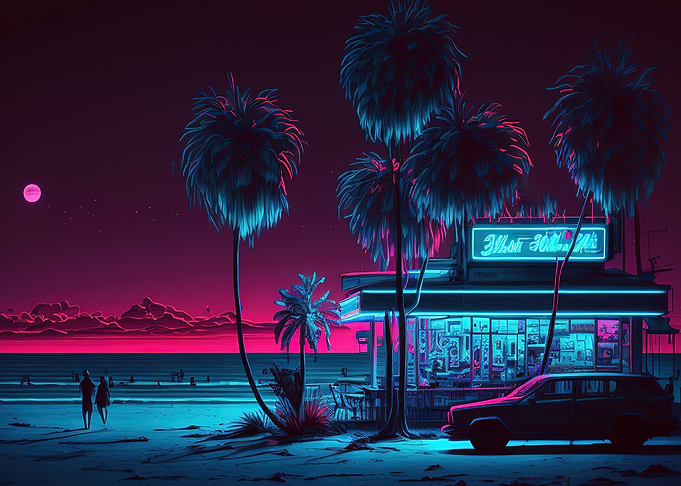Outdoor Bar Beach Neon
