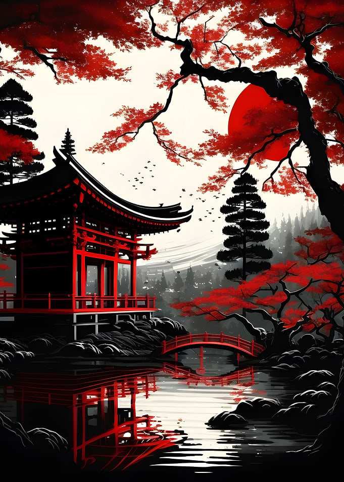 Red Moon Japan art