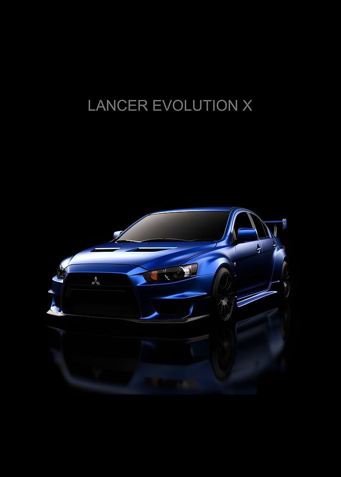 lancer evo x blue dark