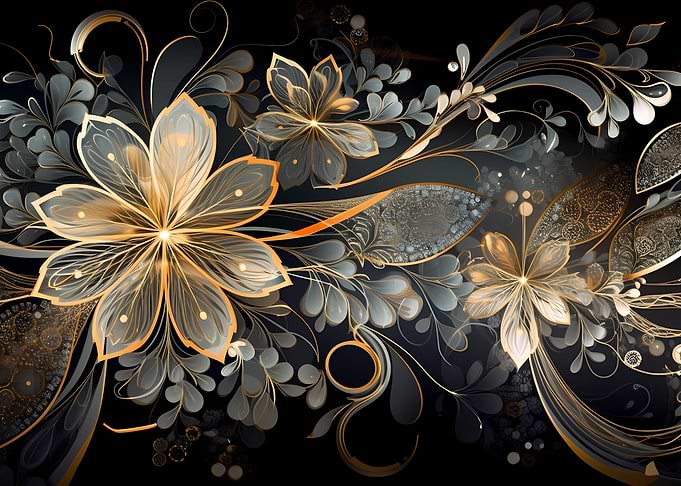 Golden floral background