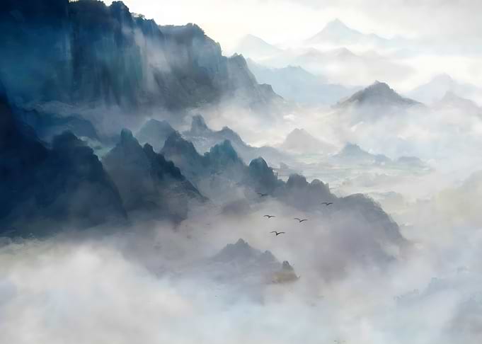 ink painting mountain