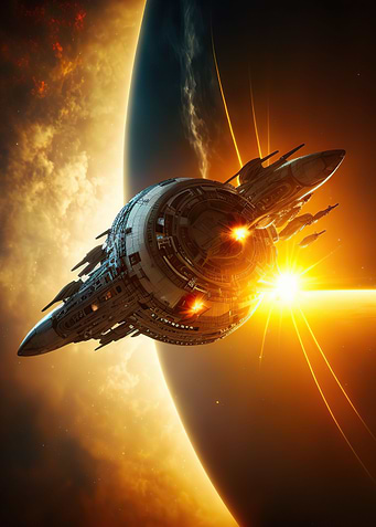 Spaceship sunset