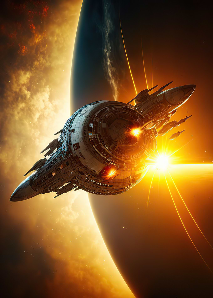 Spaceship sunset