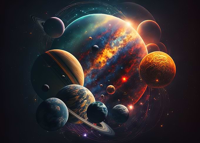 Solar system neon