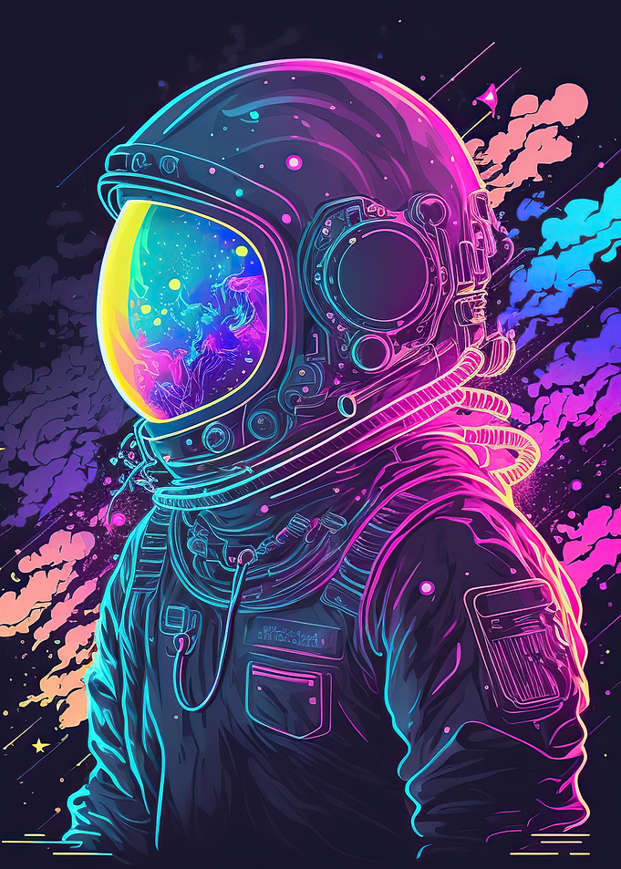 Neon astronaut
