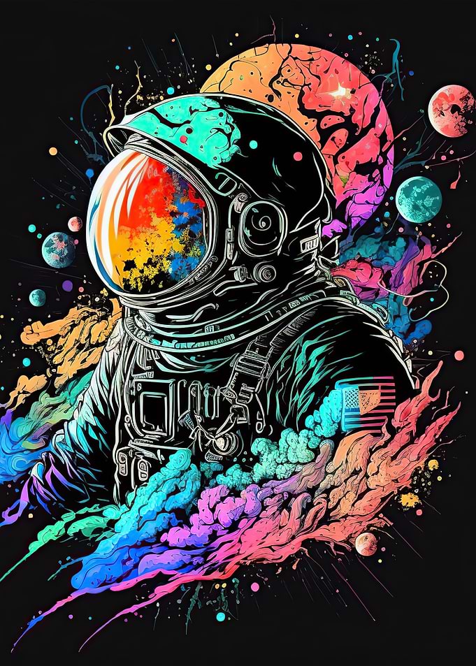 Neon astronaut