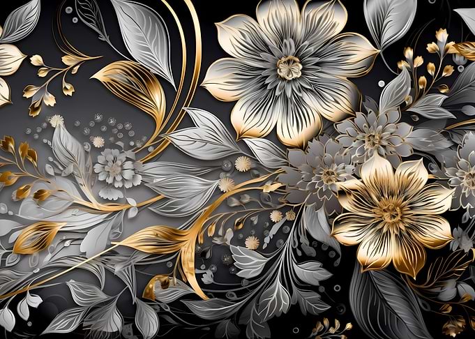 Golden floral background