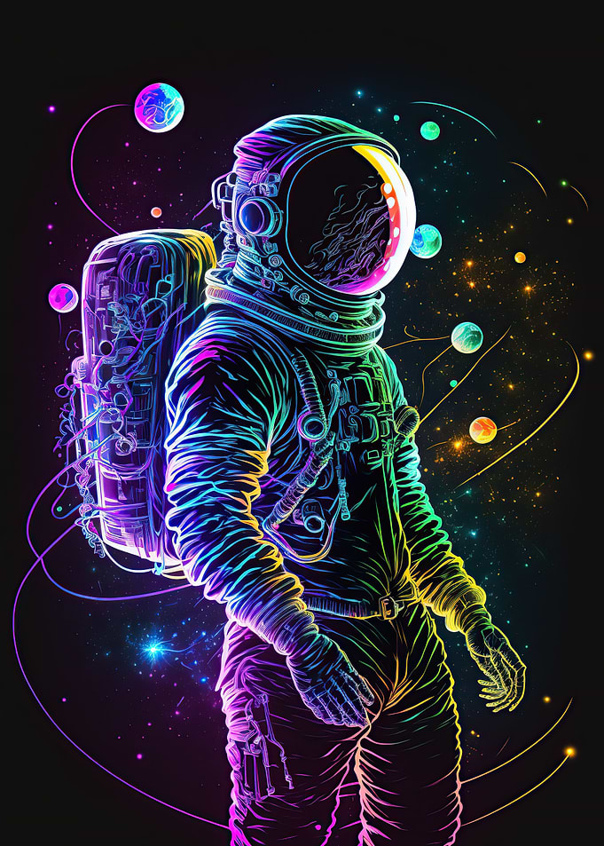 Neon astronaut