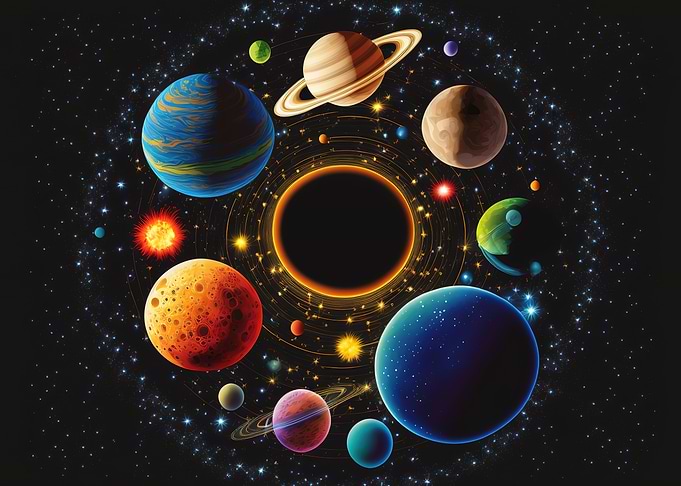 Solar system neon