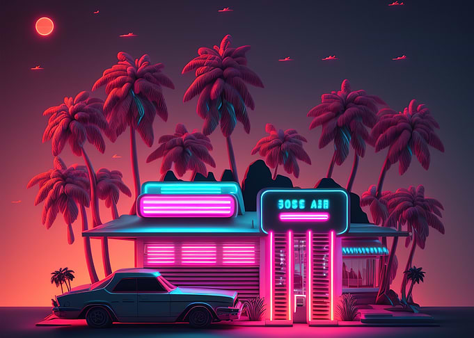 Outdoor Bar Beach Neon