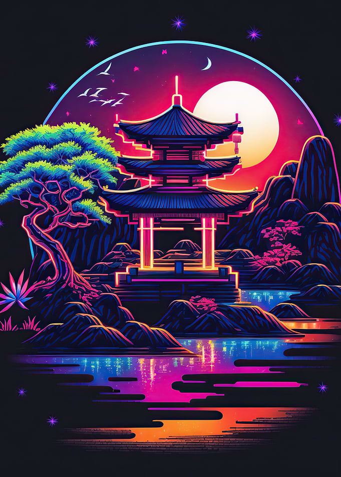 Japanese Landscape Neon