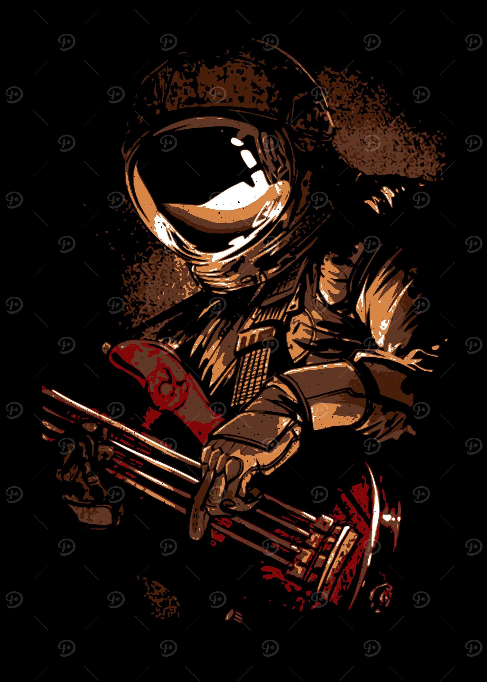 Astronaut with guitar