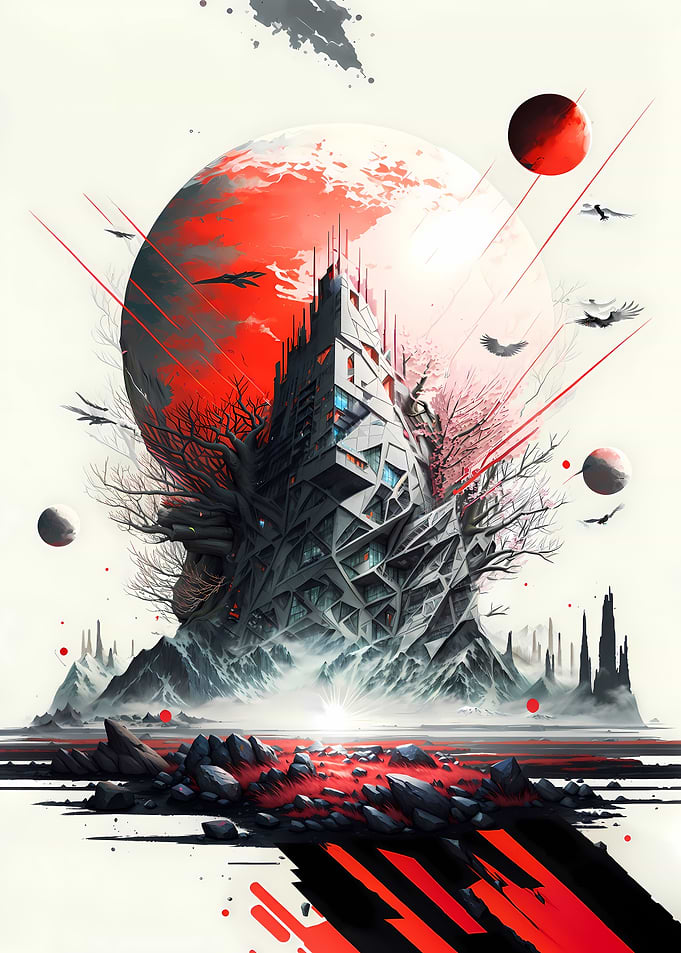 High Tech Building Moon