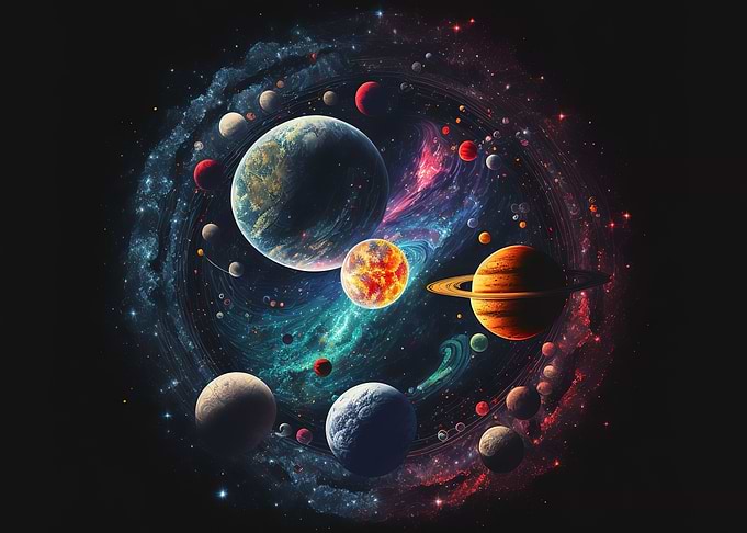 Solar system neon